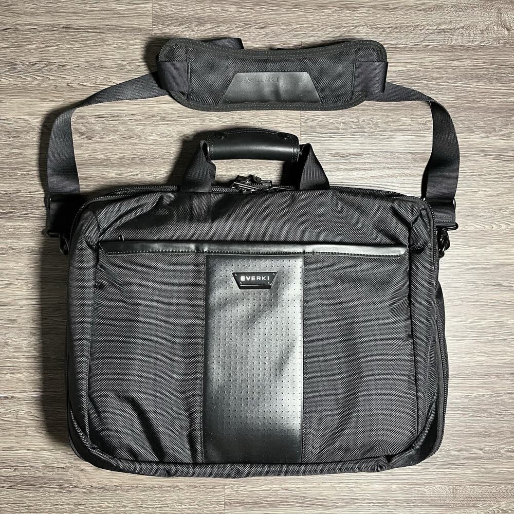 Everki Versa Premium Briefcase 17.3" Laptop Travel Shoulder Bag Black EUC